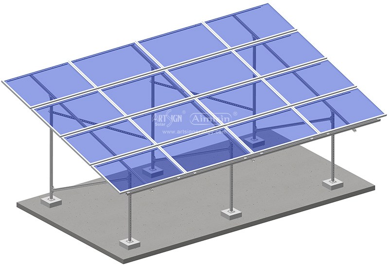 هياكل تركيب الألواح الشمسية الأرضية الفولاذية لل pv