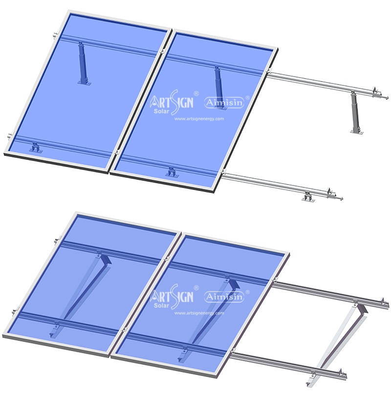 Flat roof triangle solar