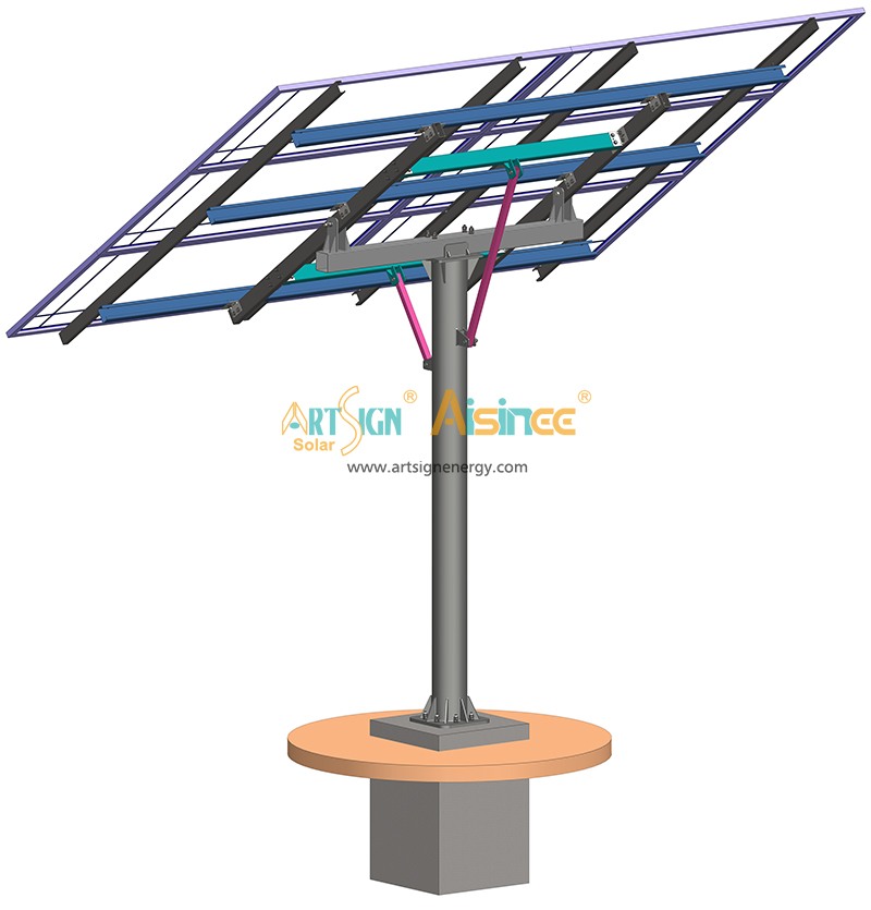 adjustable-tilt single-post solar mount