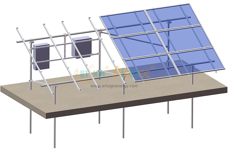 Ramming pile ground mount solution