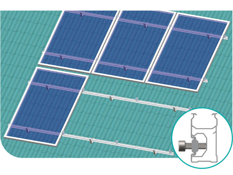 لوحة للطاقة الشمسية سقف يتصاعد البلاط 