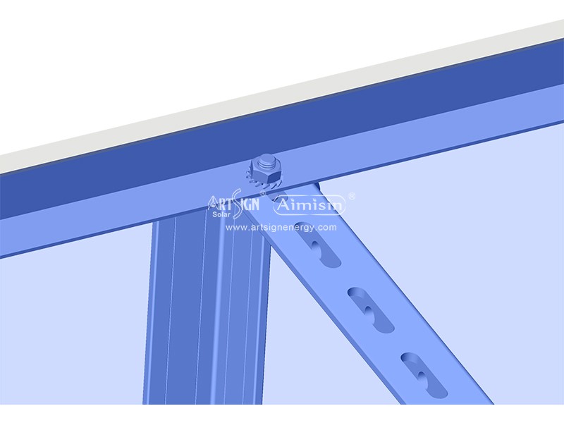سقف مسطح - حامل تثبيت شمسي قابل للإمالة مع أرجل قابلة للطي 
