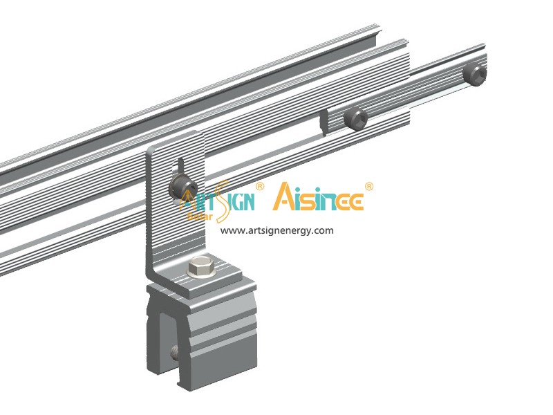 مشابك تثبيت رفوف الطاقة الشمسية ذات اللحامات الدائمة للسقف المعدني N10 | لافتة فنية