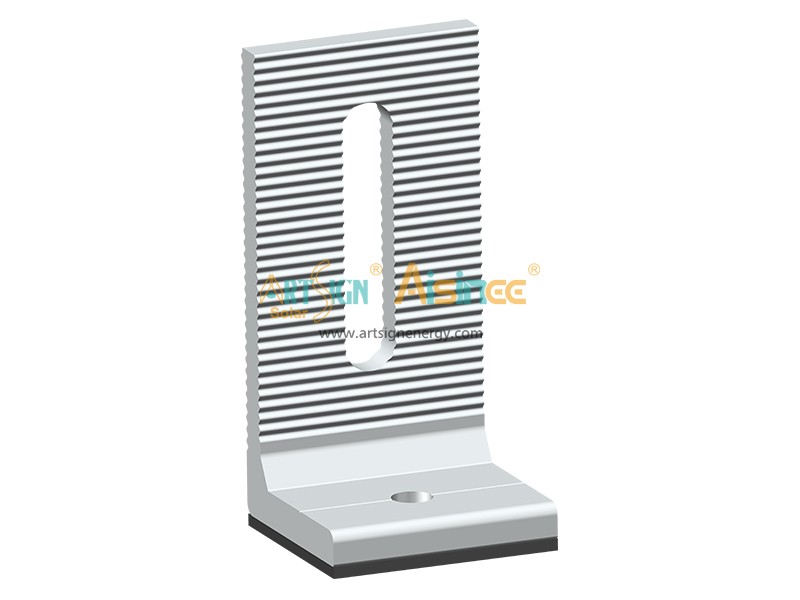 حامل شمسي عالمي من الألومنيوم المؤكسد على شكل حرف L للأسقف المعدنية | لوحة فنية