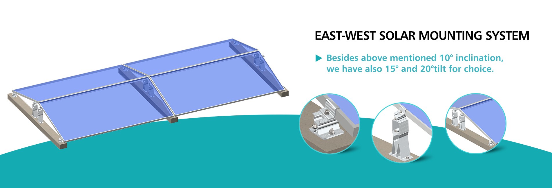 East-west aluminum solar mounting