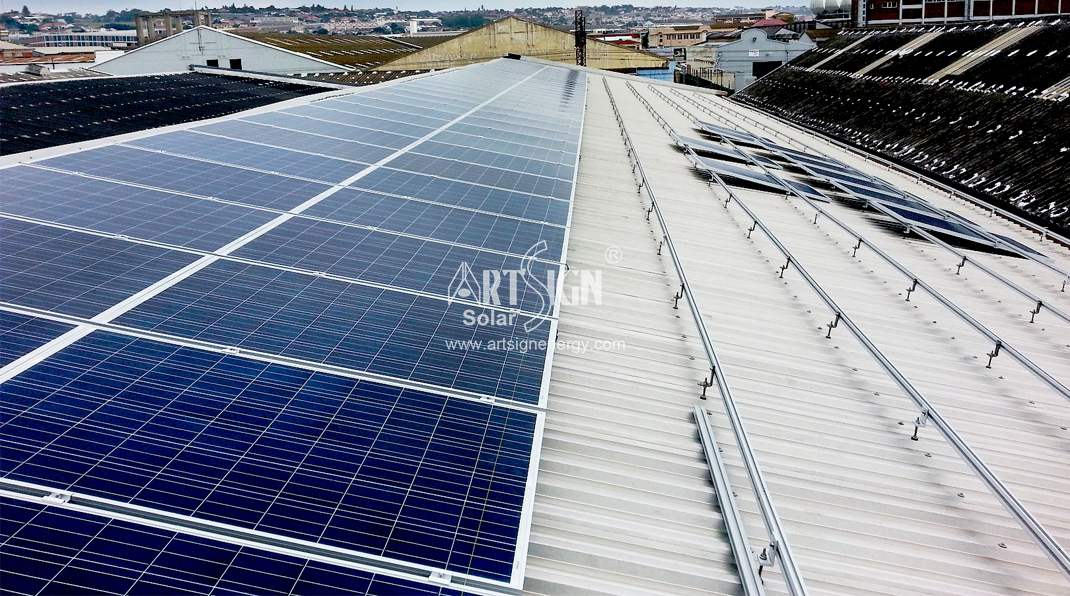 نظام تركيب سقف معدني للطاقة الشمسية مع قدم قدم